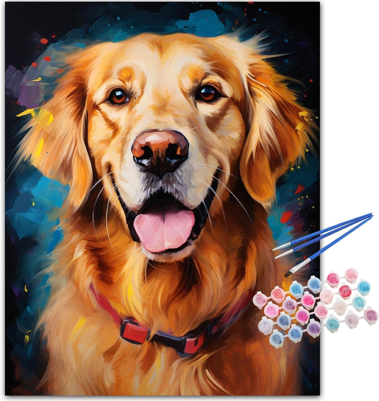 Golden Retriever Paint by Numbers Kit for Adults,Dog Adult Paint by Number Canvas